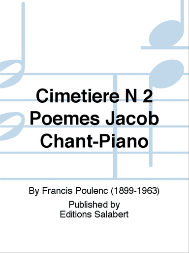 Cimetiere N 2 Poemes Jacob Chant-Piano