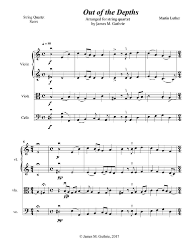 Luther: Out of the Depths for String Quartet