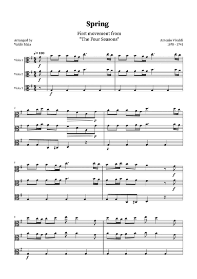 Spring - The Four Seasons for Viola Trio