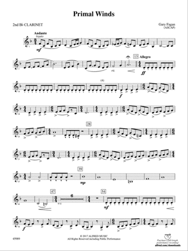 Primal Winds: 2nd B-flat Clarinet