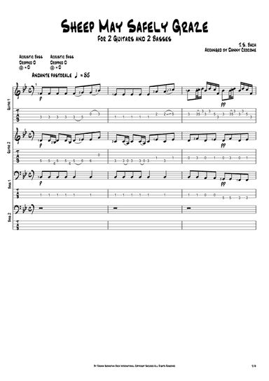Sheep May Safely Graze (for 2 Guitars & 2 Basses)