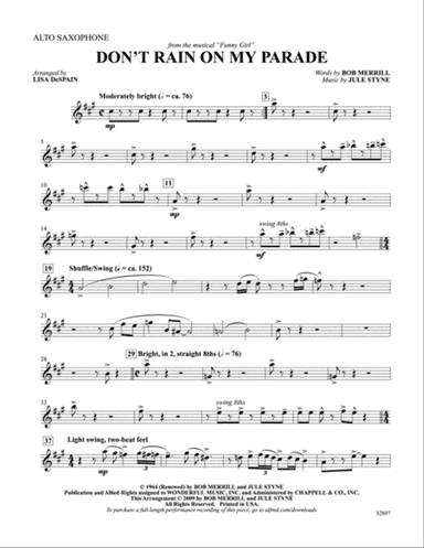Don't Rain on My Parade (from the musical Funny Girl): E-flat Alto Saxophone