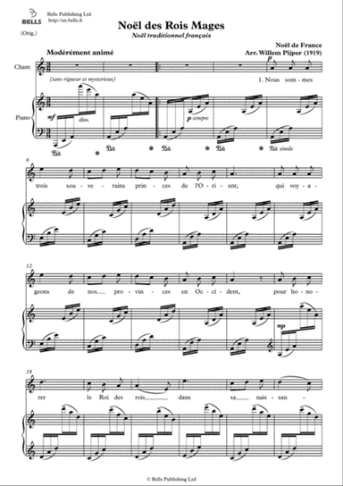 Noel de Rois Mages (Original key. A minor)