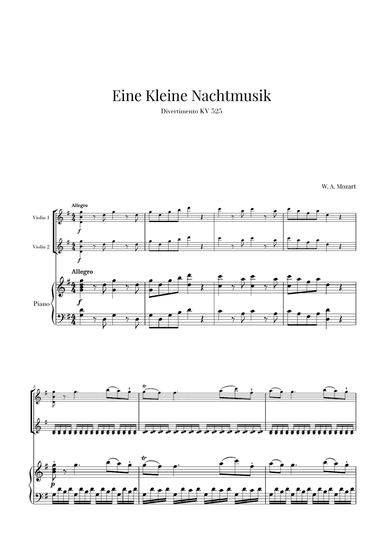 Eine Kleine Nachtmusik for 2 Violins and Piano