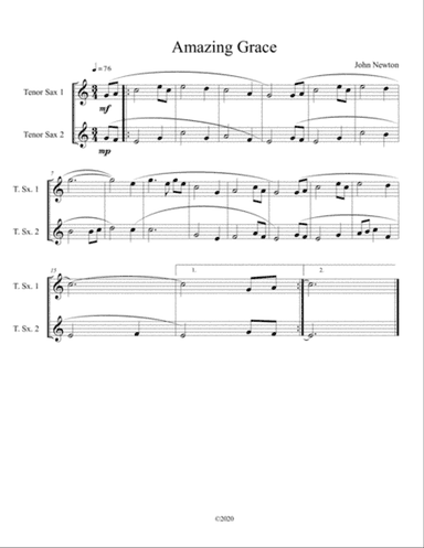 Amazing Grace (tenor sax duet)