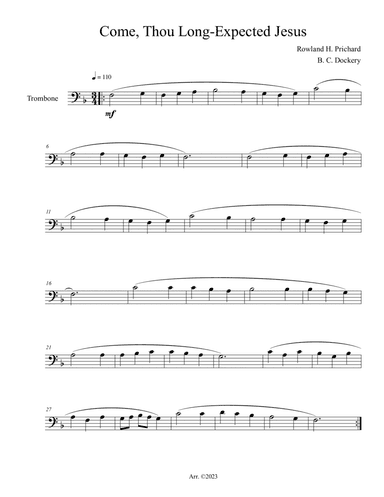 Come, Thou Long-Expected Jesus (Trombone Solo)