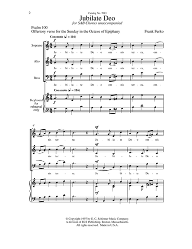 Jubilate Deo (Choral Score)