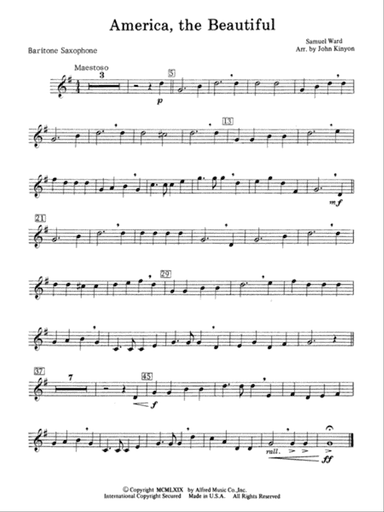 America, the Beautiful: E-flat Baritone Saxophone