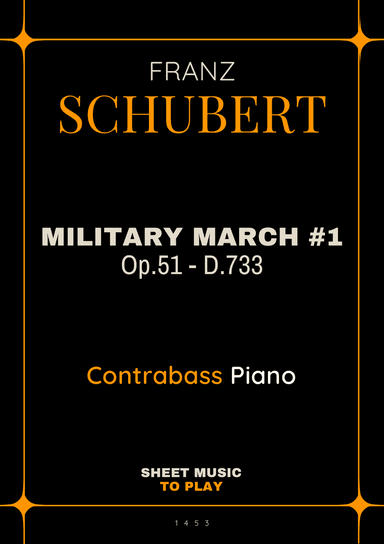 Military March No.1, Op.51 - Contrabass and Piano (Full Score and Parts)
