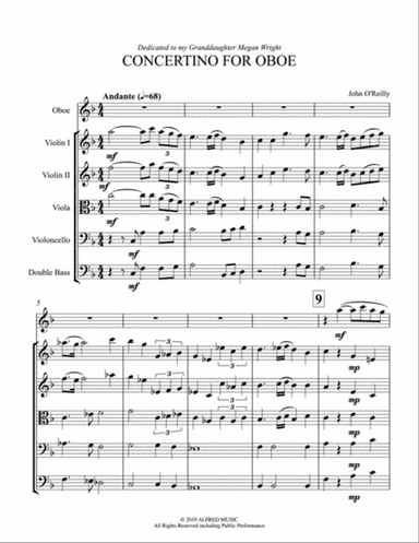 Concertino for Oboe: Score