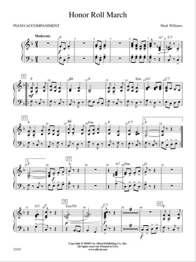 Honor Roll March: Piano Accompaniment