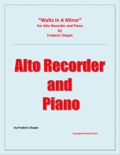 Waltz in A Minor (Chopin) - Alto Recorder and Piano - Chamber music