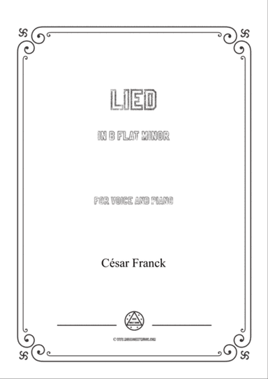 Franck-Lied in b flat minor,for voice and piano
