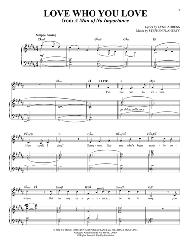 Love Who You Love (from A Man Of No Importance: A New Musical)