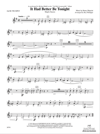It Had Better Be Tonight (Meglio Stasera): 2nd B-flat Trumpet