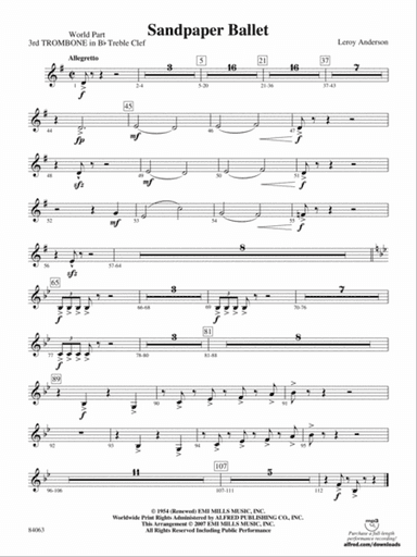 Sandpaper Ballet: (wp) 3rd B-flat Trombone T.C.