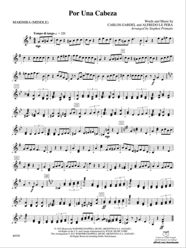 Por Una Cabeza: 2nd Mallet Percussion