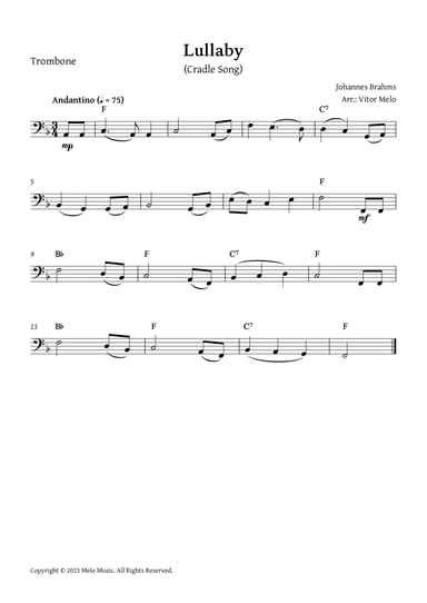 Brahms Lullaby - Solo Trombone