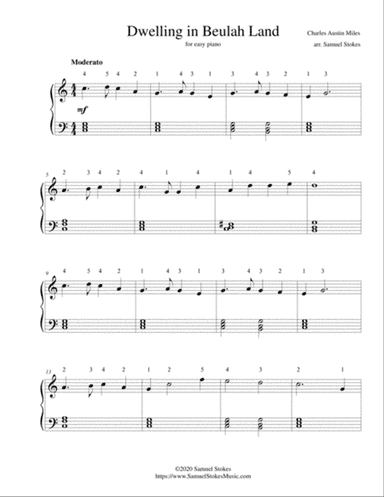 Dwelling in Beulah Land - for easy piano