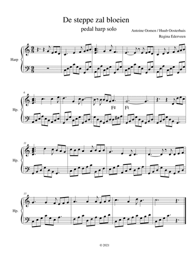 De steppe zal bloeien - pedal harp solo