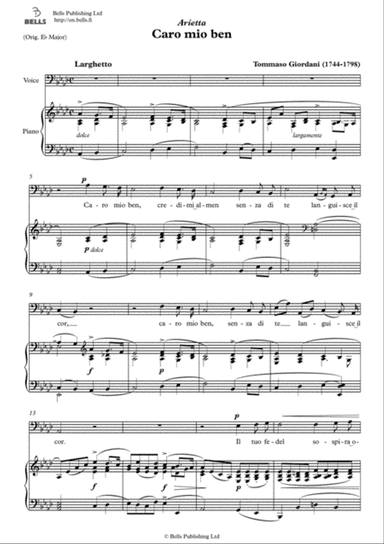 Caro mio ben (A-flat Major)