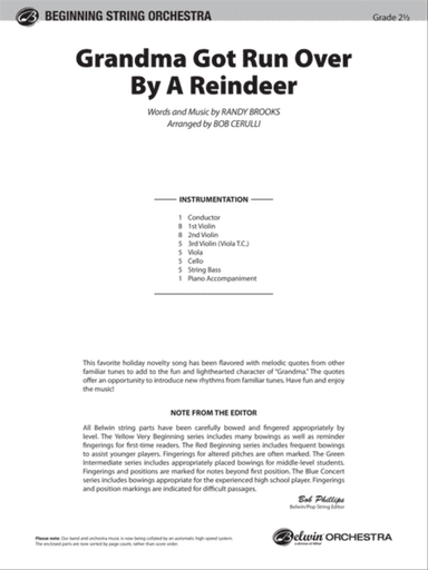 Grandma Got Run Over by a Reindeer: Score