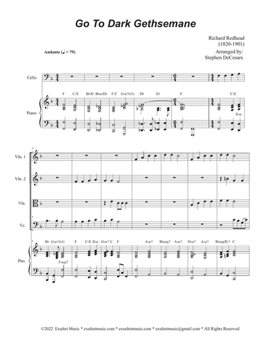 Go To Dark Gethsemane (String Quartet and Piano)