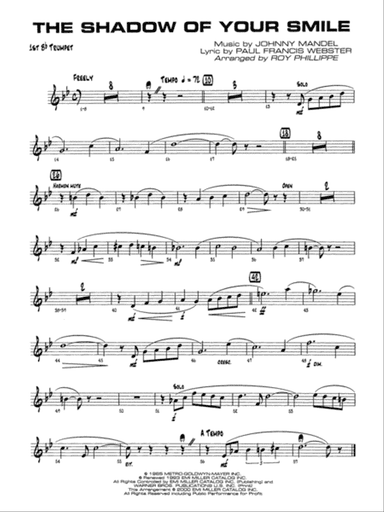 The Shadow of Your Smile (from The Sandpiper): 1st B-flat Trumpet