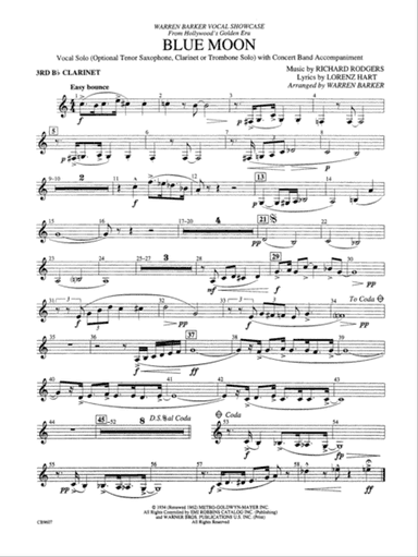 Blue Moon: 3rd B-flat Clarinet