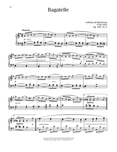 Bagatelle In G Major, Op. 126, No. 5