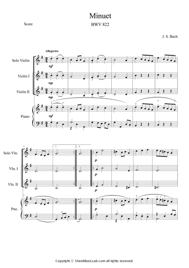 Minuet BWV 822