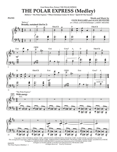 The Polar Express (Medley) - Piano