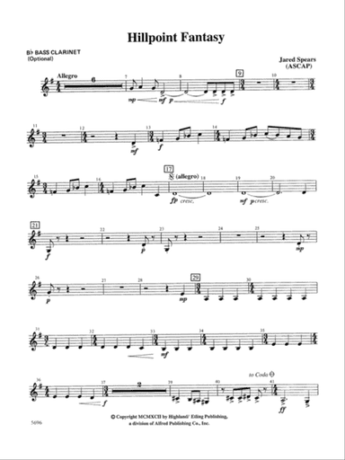 Hill Point Fantasy (Overture for Orchestra): B-flat Bass Clarinet