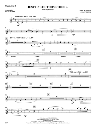 Just One of Those Things: 1st B-flat Clarinet