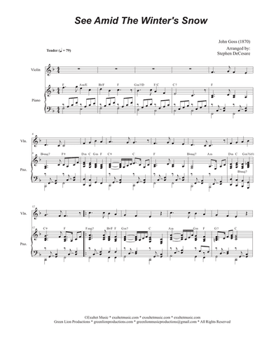 See Amid The Winter's Snow (Violin solo and Piano)