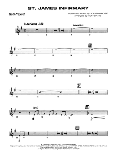 St. James Infirmary: 3rd B-flat Trumpet