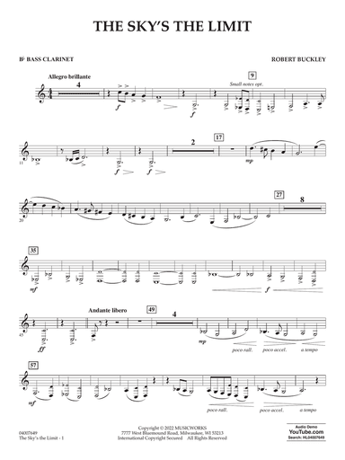 The Sky's the Limit - Bb Bass Clarinet