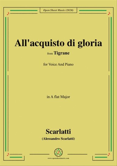 Scarlatti-All'acquisto di gloria,in A flat Major,for Voice and Piano