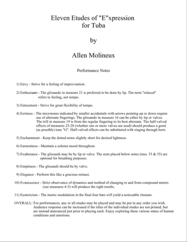 Eleven Etudes of Expression