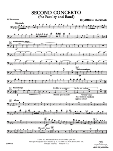 Second Concerto for Faculty and Band: 1st Trombone