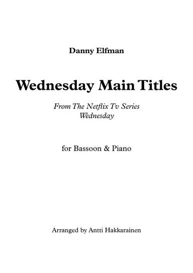 Wednesday Main Titles