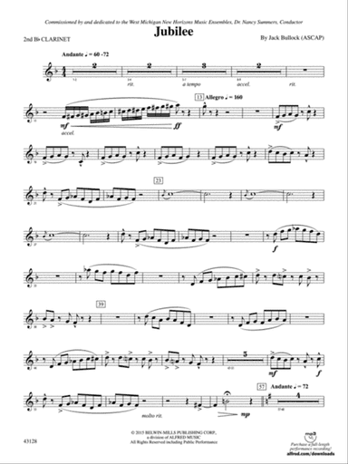 Jubilee: 2nd B-flat Clarinet