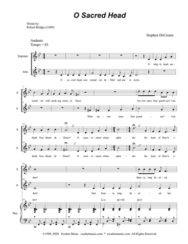 O Sacred Head (2-part choir - (SA)