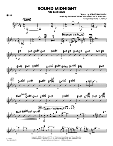 'Round Midnight (arr. Mike Tomaro) - Guitar