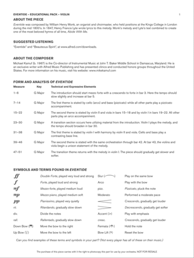 Eventide: Violin Educational Pack