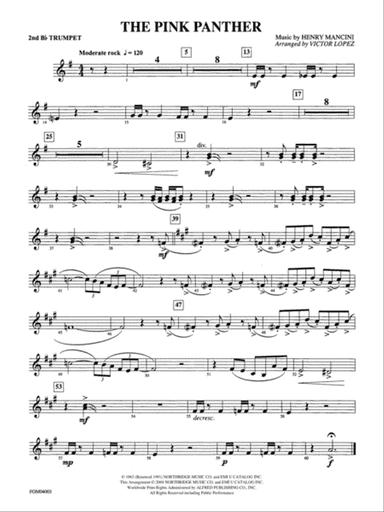 The Pink Panther: 2nd B-flat Trumpet