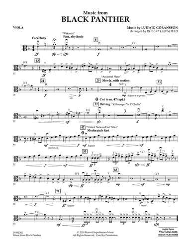 Music from Black Panther (arr. Robert Longfield) - Viola