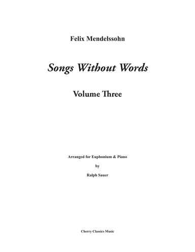 Songs Without Words for Euphonium and Piano Volume 3