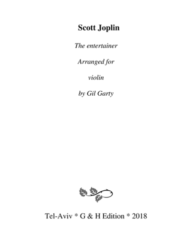 The entertainer (arrangement for violin solo)