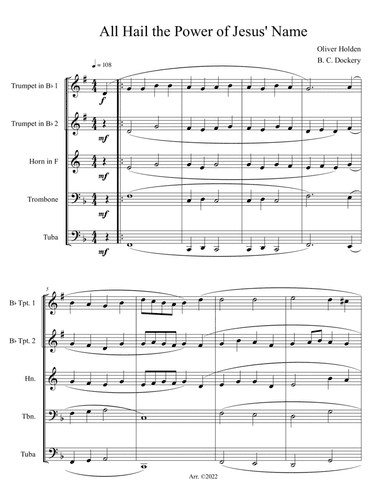 All Hail the Power of Jesus' Name (Brass Quintet)